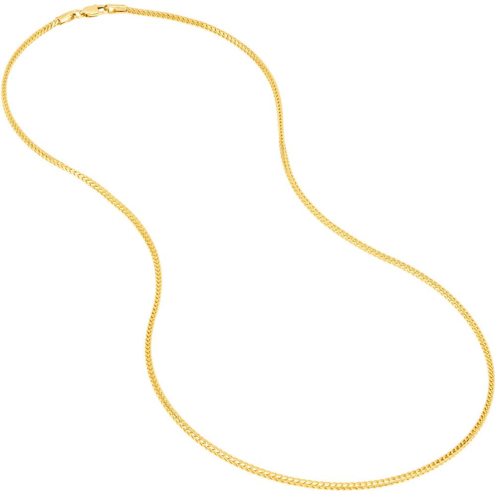 Olas d'Oro - 14K Yellow Gold 24" 1.45mm Franco Chain Necklace with Lobster Lock 9.25 Grams