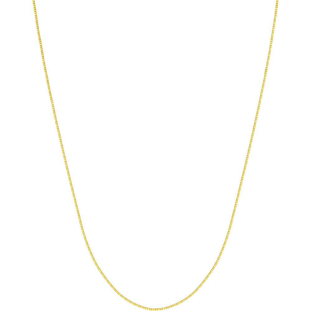Olas d'Oro - 14K Yellow Gold 24" Box Chain Necklace with Lobster Clasp 0.55mm Width