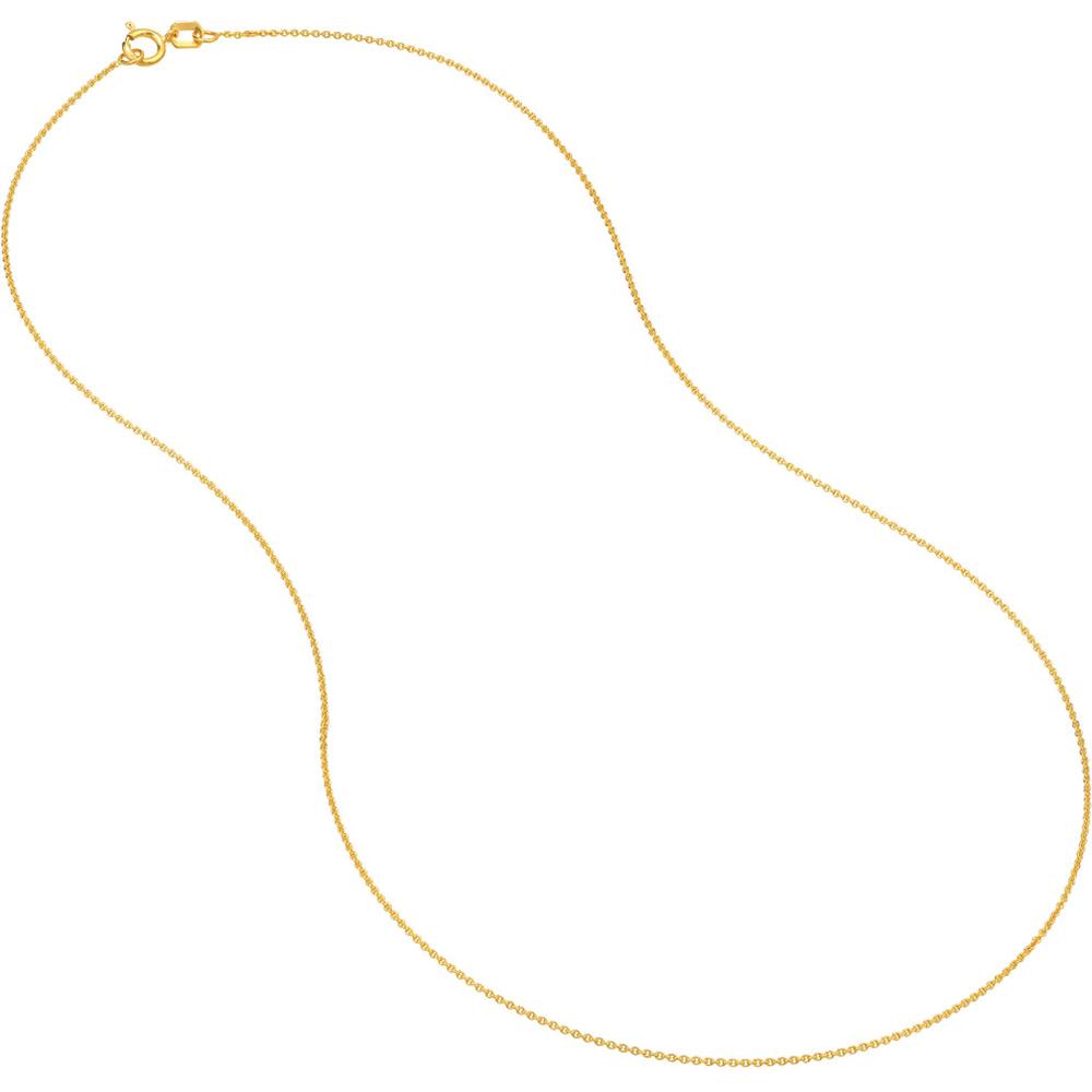 Olas d'Oro - 14K Yellow Gold 24" Cable Chain Necklace with Spring Ring Clasp 0.9mm Width