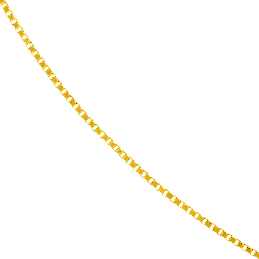 Olas d'Oro - 14K Yellow Gold 24" Fine Box Chain Necklace with Spring Ring Clasp 0.55mm Width