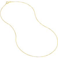 Olas d'Oro - 14K Yellow Gold 24" Fine Box Chain Necklace with Spring Ring Clasp 0.55mm Width