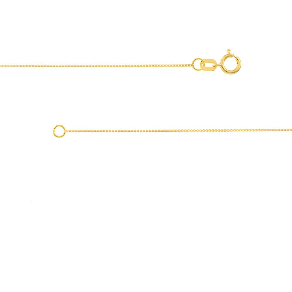 Olas d'Oro - 14K Yellow Gold 24" Fine Box Chain Necklace with Spring Ring Clasp 0.55mm Width