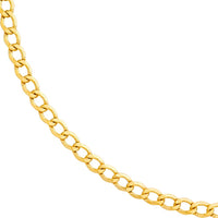 Olas d'Oro - 14K Yellow Gold 24" Hollow Diamond-Cut Curb Chain Necklace