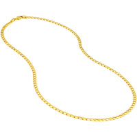 Olas d'Oro - 14K Yellow Gold 24" Hollow Diamond-Cut Curb Chain Necklace