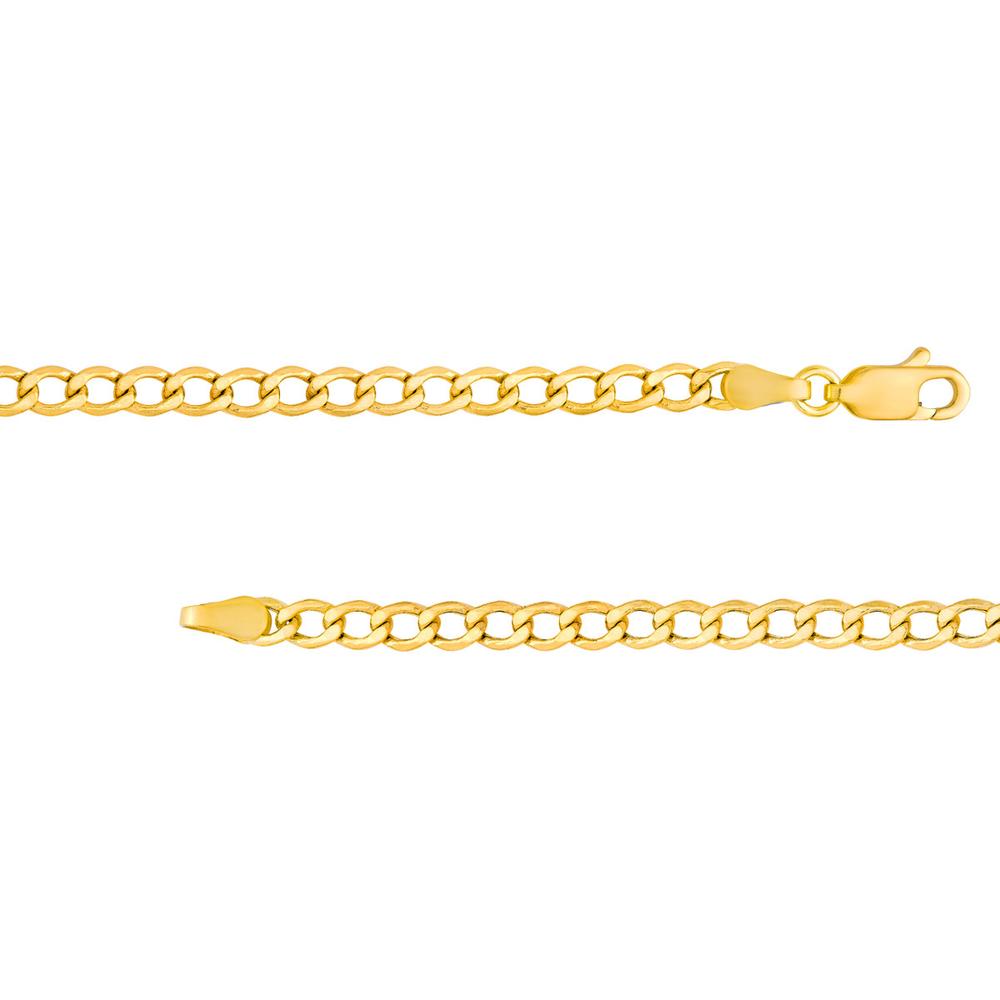 Olas d'Oro - 14K Yellow Gold 24" Hollow Diamond-Cut Curb Chain Necklace