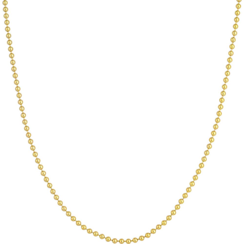 Olas d'Oro - 14K Yellow Gold 24" 2.5mm Bead Chain Necklace with Lobster Lock