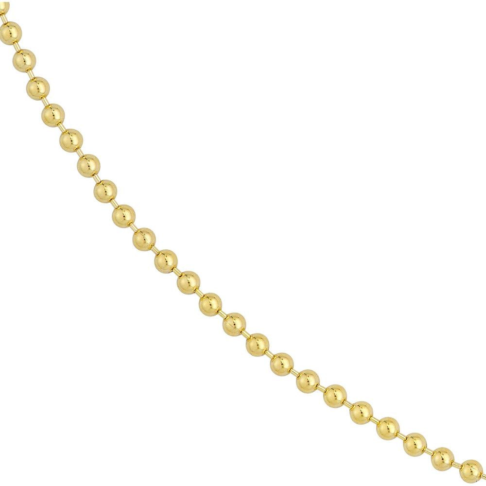 Olas d'Oro - 14K Yellow Gold 24" 2.5mm Bead Chain Necklace with Lobster Lock