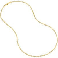 Olas d'Oro - 14K Yellow Gold 24" 2.5mm Bead Chain Necklace with Lobster Lock