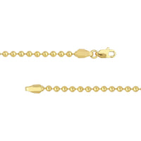Olas d'Oro - 14K Yellow Gold 24" 2.5mm Bead Chain Necklace with Lobster Lock