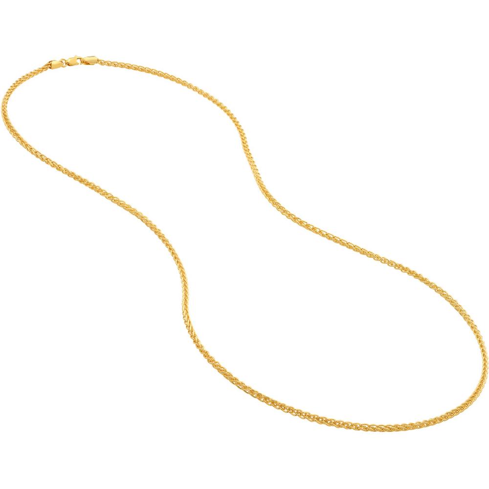 Olas d'Oro - 14K Yellow Gold 24" 2.65mm Round Wheat Chain Necklace 14.95 grams