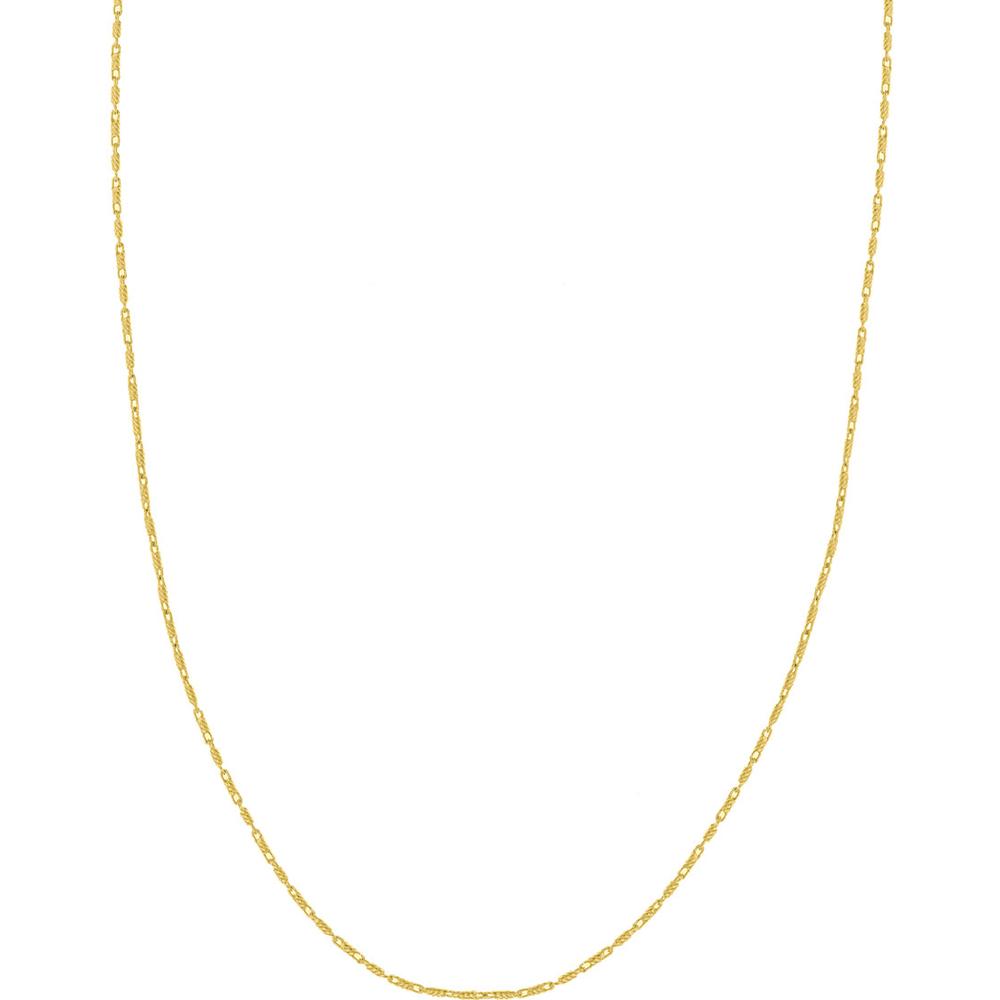 Olas d'Oro - 14K Yellow Gold 24" Diamond-Cut Tube Bead Necklace with Lobster Lock - 3.19 Grams