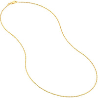 Olas d'Oro - 14K Yellow Gold 24" Diamond-Cut Tube Bead Necklace with Lobster Lock - 3.19 Grams
