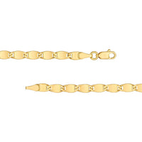 Olas d'Oro - 14K Yellow Gold 24-inch Diamond-Cut Valentino Chain Necklace - 4.20mm Width, 13.1 grams