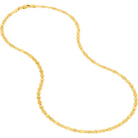 Olas d'Oro - 14K Yellow Gold 24 Inch Diamond-Cut Valentino Chain Necklace