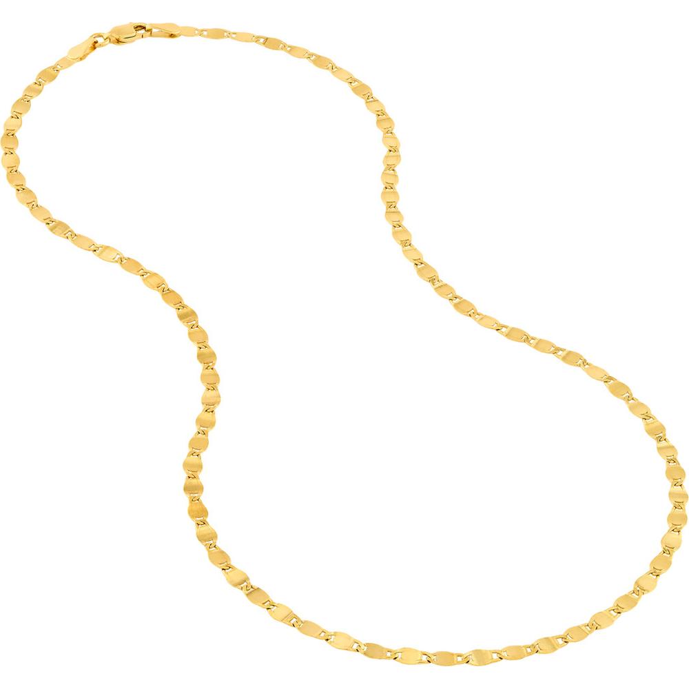Olas d'Oro - 14K Yellow Gold 24 Inch Diamond-Cut Valentino Chain Necklace