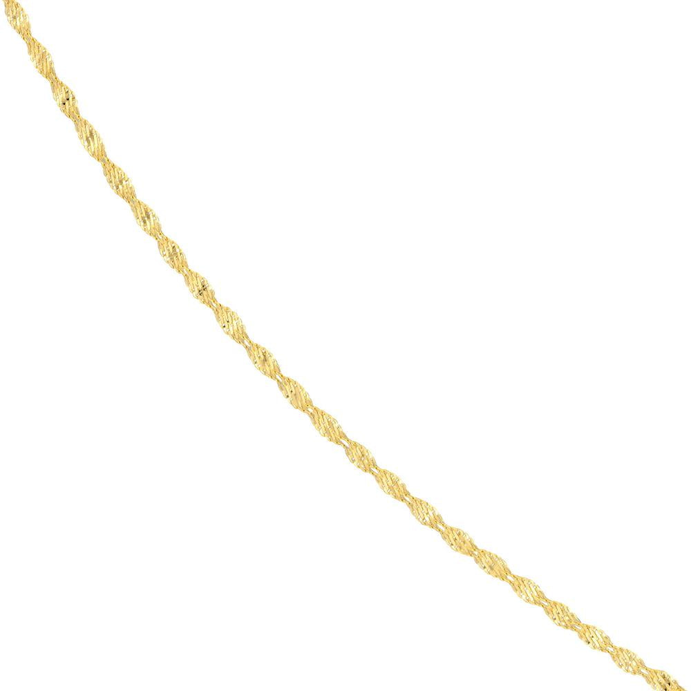 Olas d'Oro - 14K Yellow Gold 24 Inch Dorica Chain with Lobster Clasp - 1.67 Grams Average Weight