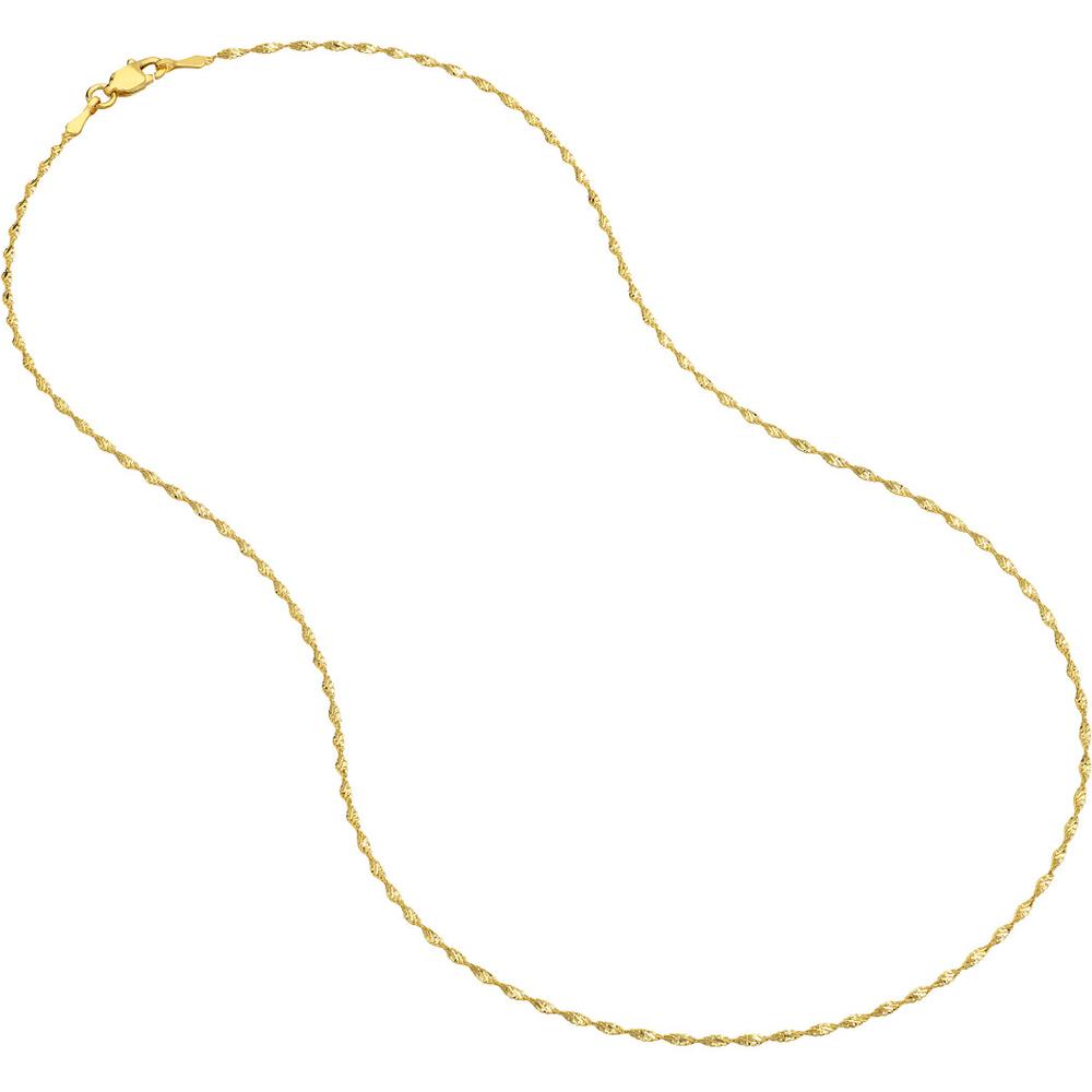 Olas d'Oro - 14K Yellow Gold 24 Inch Dorica Chain with Lobster Clasp - 1.67 Grams Average Weight