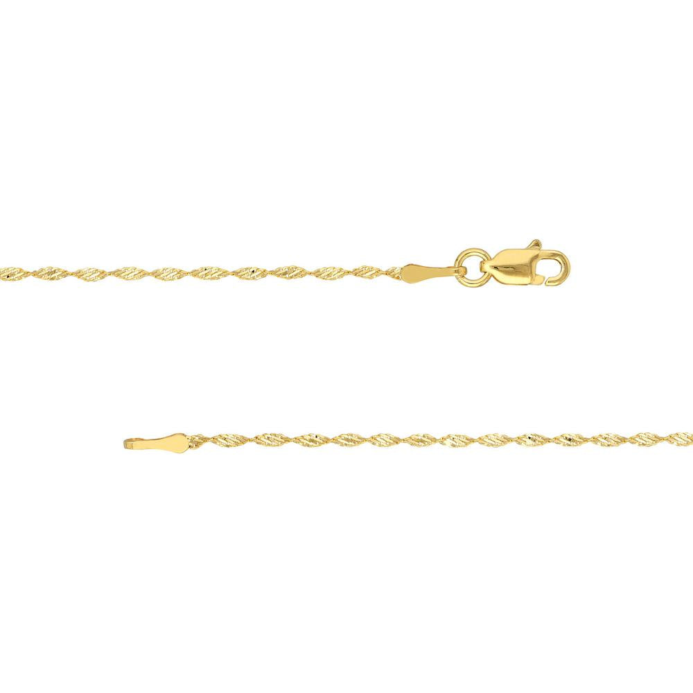 Olas d'Oro - 14K Yellow Gold 24 Inch Dorica Chain with Lobster Clasp - 1.67 Grams Average Weight