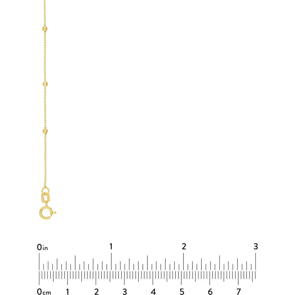 Olas d'Oro - 14K Yellow Gold 24-Inch Mini Ball Station Bead Chain Necklace - 2.05 Grams