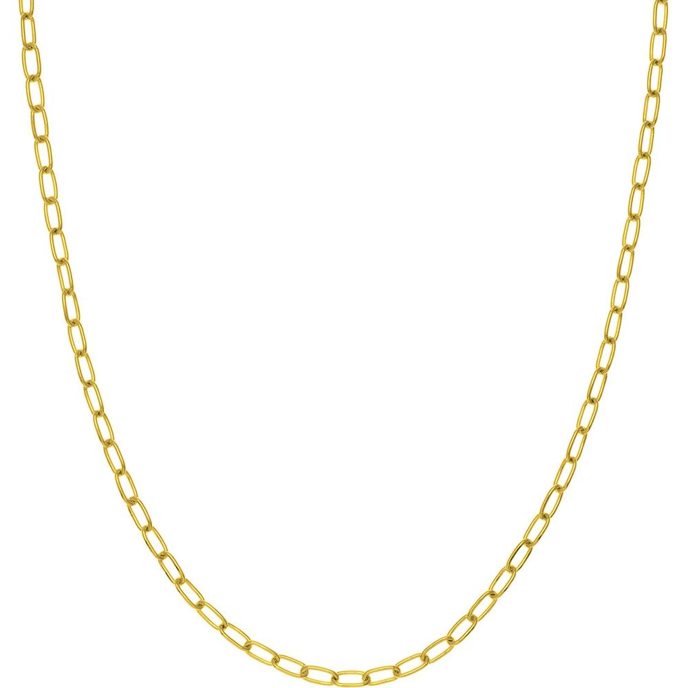 Olas d'Oro - 14K Yellow Gold 24" Paper Clip Chain Necklace with Lobster Clasp