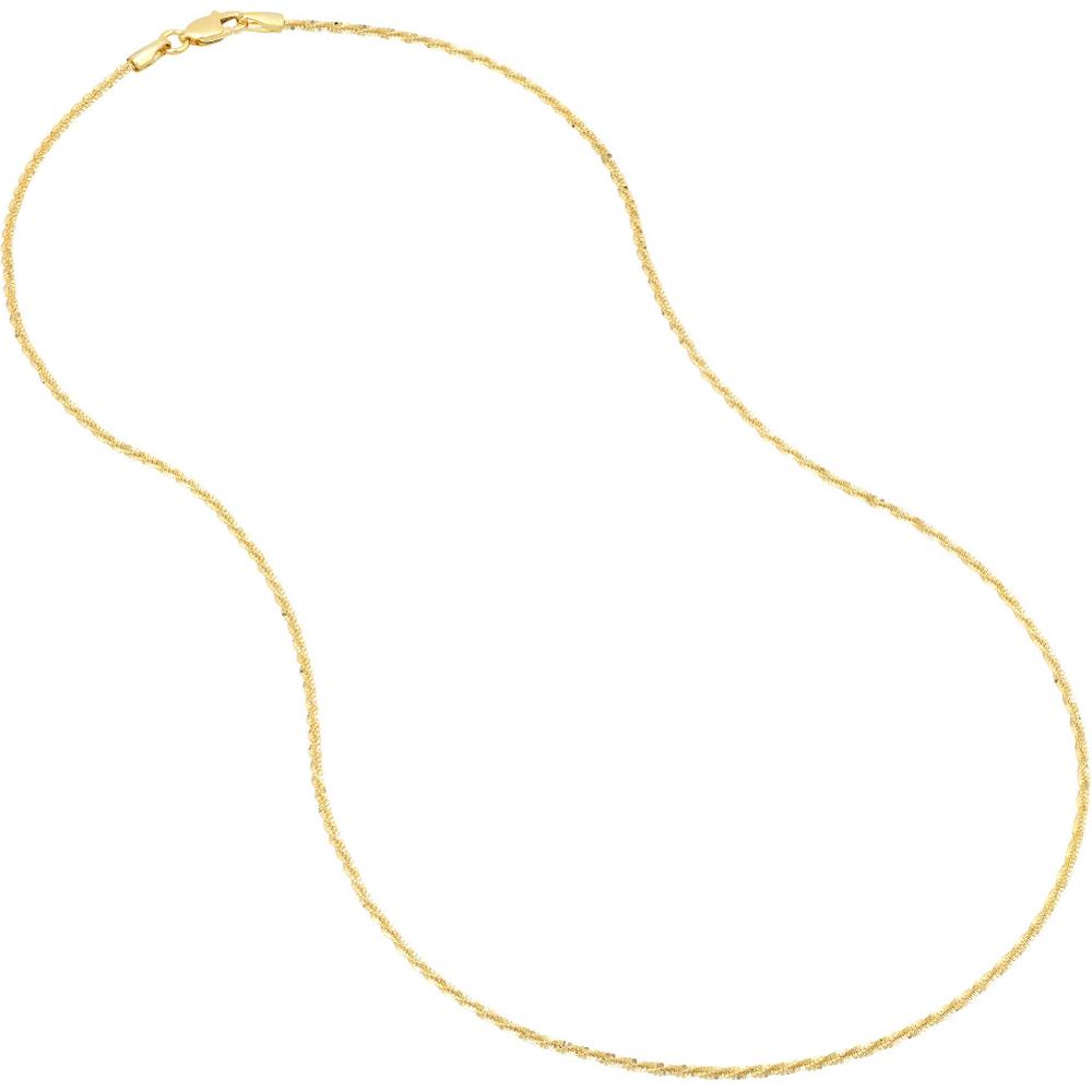 Olas d'Oro - 14K Yellow Gold 24" Sparkle Chain Necklace - 1.45mm Width, 3.62 Grams Weight