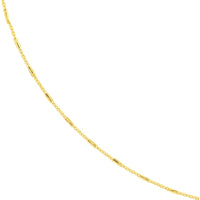 Olas d'Oro - 14K Yellow Gold 24" Saturn Barrel Cable Chain Necklace with Spring Ring Clasp 0.90mm Width