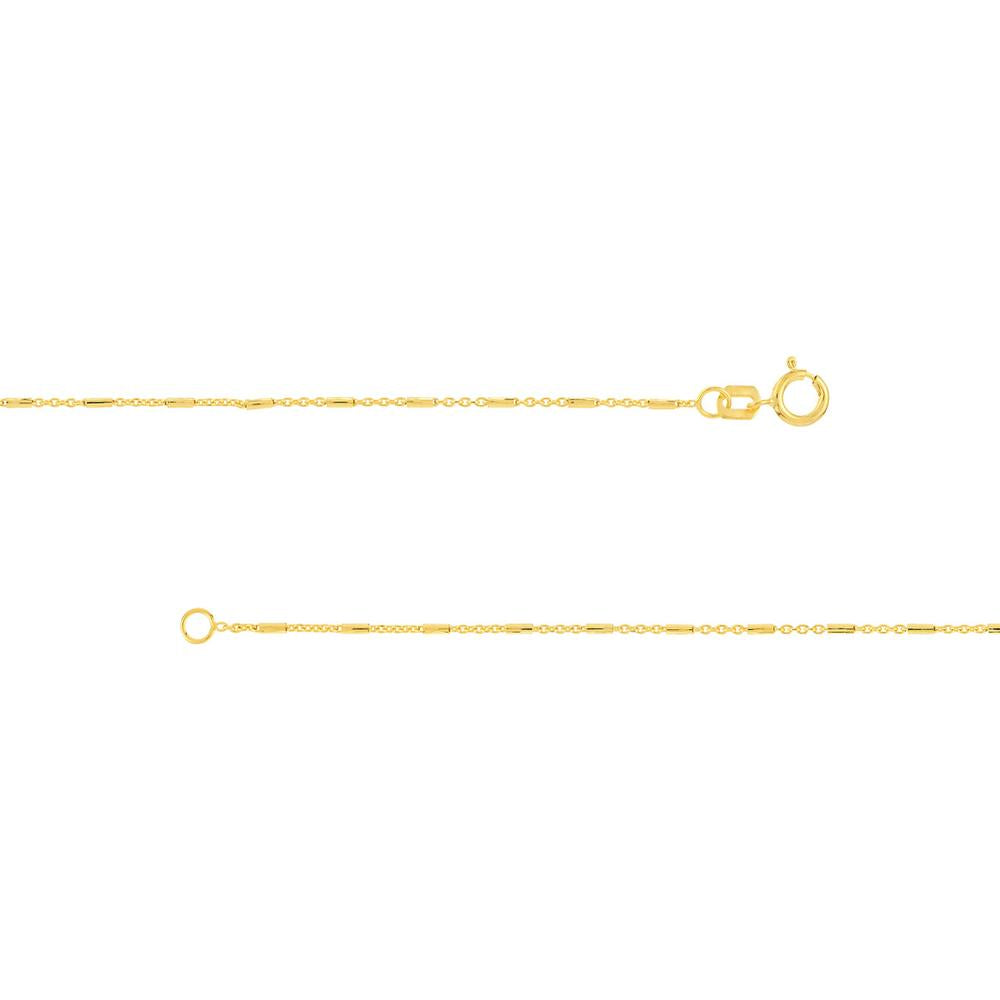 Olas d'Oro - 14K Yellow Gold 24" Saturn Barrel Cable Chain Necklace with Spring Ring Clasp 0.90mm Width