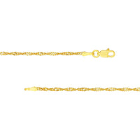 Olas d'Oro - 14K Yellow Gold 24" Singapore Chain - 1.7mm Twist Design with Lobster Clasp