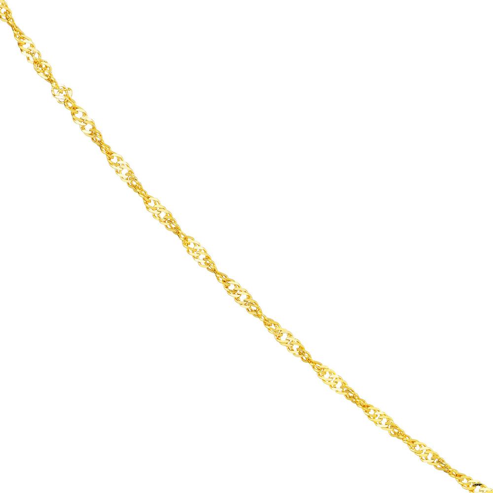 Olas d'Oro - 14K Yellow Gold 24" Singapore Chain with Lobster Lock - 1.4mm Twisted Design