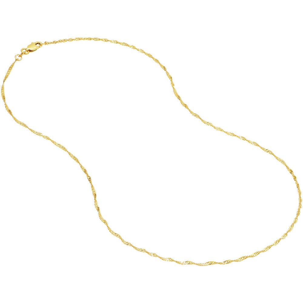 Olas d'Oro - 14K Yellow Gold 24" Singapore Chain with Lobster Lock - 1.4mm Twisted Design