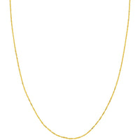 Olas d'Oro - 14K Yellow Gold 24" Singapore Chain with Twist Elements - 1.58 Grams Average Weight