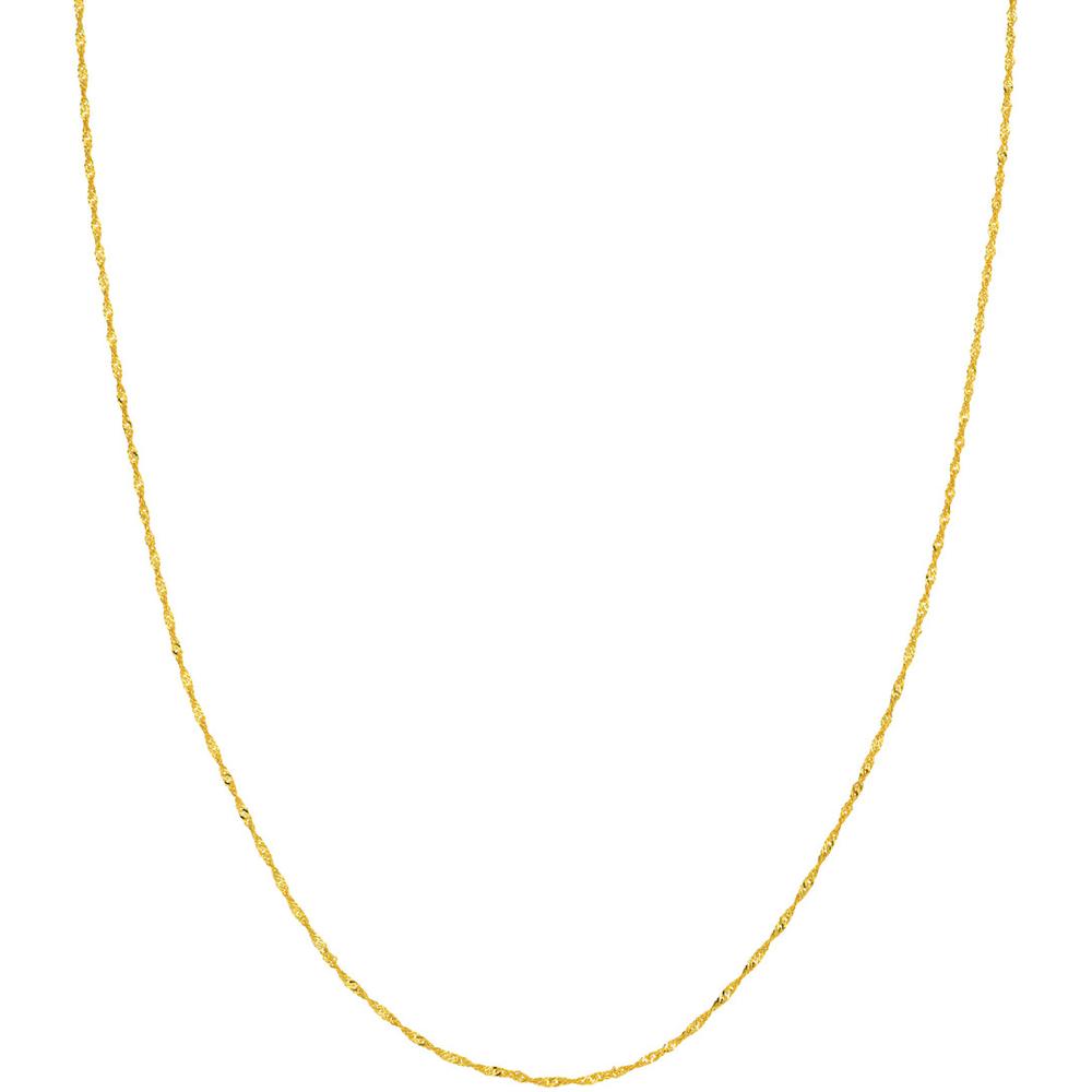 Olas d'Oro - 14K Yellow Gold 24" Singapore Chain with Twist Elements - 1.58 Grams Average Weight