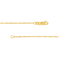 Olas d'Oro - 14K Yellow Gold 24" Singapore Chain with Twist Elements - 1.58 Grams Average Weight