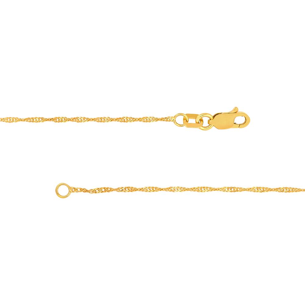 Olas d'Oro - 14K Yellow Gold 24" Singapore Chain with Twist Elements - 1.58 Grams Average Weight