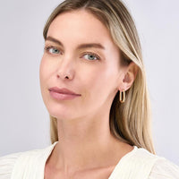 Olas d'Oro - 14K Yellow Gold 25.1mm Oval Round Hoop Hinged Earrings - 2.90 Grams Total Weight