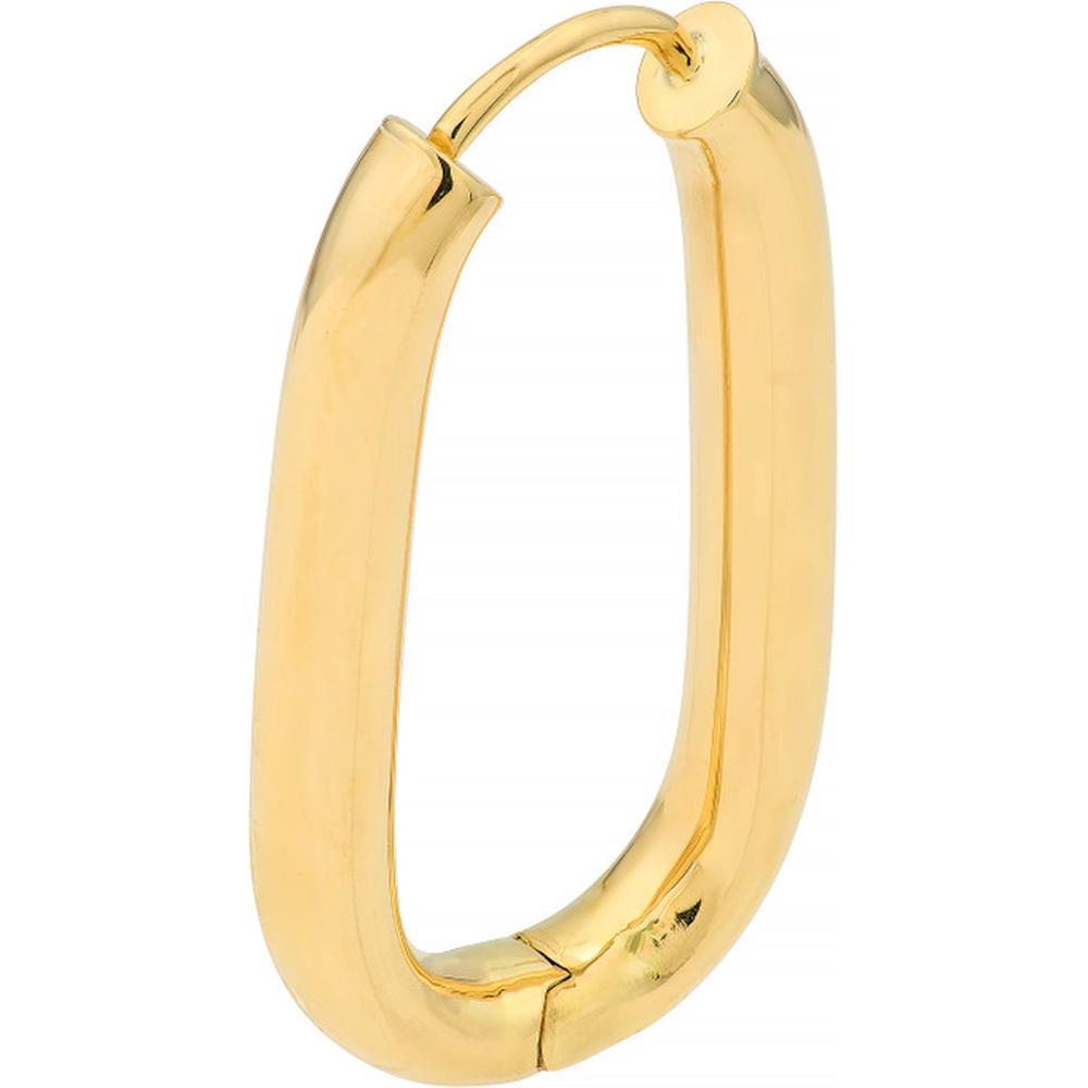 Olas d'Oro - 14K Yellow Gold 25.1mm Oval Round Hoop Hinged Earrings - 2.90 Grams Total Weight