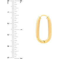 Olas d'Oro - 14K Yellow Gold 25.1mm Oval Round Hoop Hinged Earrings - 2.90 Grams Total Weight