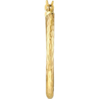 Olas d'Oro - 14K Yellow Gold 25mm Diamond-Cut Hoop Earrings - 1.30 Grams Total Weight