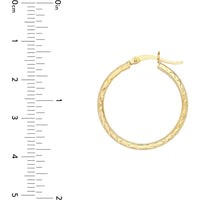 Olas d'Oro - 14K Yellow Gold 25mm Diamond-Cut Hoop Earrings 2.00 Grams Total Weight