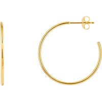 Olas d'Oro - 14K Yellow Gold 25mm Hoop Post Earrings - Elegant Gold Hoops for Everyday Wear