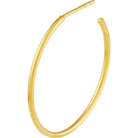 Olas d'Oro - 14K Yellow Gold 25mm Hoop Post Earrings - Elegant Gold Hoops for Everyday Wear