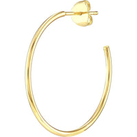 Olas d'Oro - 14K Yellow Gold 25mm Hoop Post Earrings - Elegant Gold Hoops for Everyday Wear