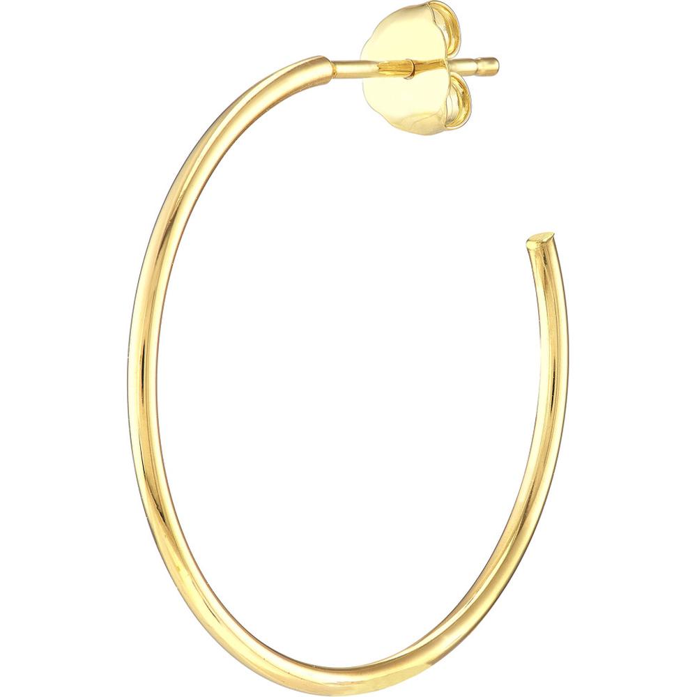 Olas d'Oro - 14K Yellow Gold 25mm Hoop Post Earrings - Elegant Gold Hoops for Everyday Wear