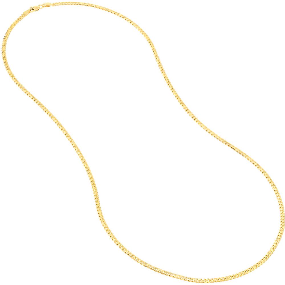 Olas d'Oro - 14K Yellow Gold 26" Curb Chain Necklace with Lobster Lock - 14.33 Grams