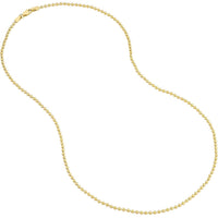 Olas d'Oro - 14K Yellow Gold 2mm Bead Chain Necklace - 18" Length