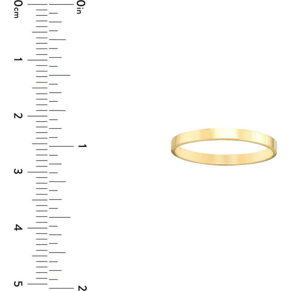 Olas d'Oro - 14K Yellow Gold 2mm High Polished Band - Size 7