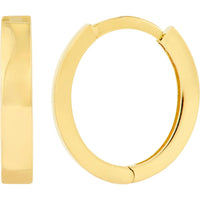 Olas d'Oro - 14K Yellow Gold 2mm Oval Hoop Earrings - 1.64 Grams Total Weight