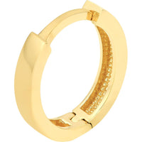 Olas d'Oro - 14K Yellow Gold 2mm Oval Hoop Earrings - 1.64 Grams Total Weight