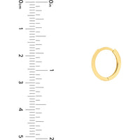 Olas d'Oro - 14K Yellow Gold 2mm Oval Hoop Earrings - 1.64 Grams Total Weight