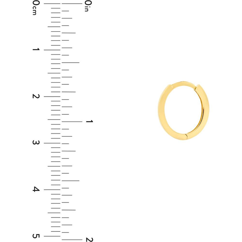 Olas d'Oro - 14K Yellow Gold 2mm Oval Hoop Earrings - 1.64 Grams Total Weight